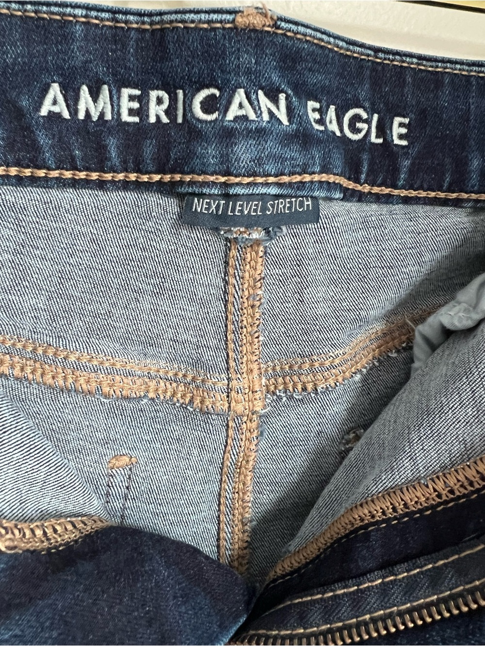 American Eagle | Next Level Stretch Curvy Super High-Rise Flare Dark Wash Sz 14 - Picture 2 of 13